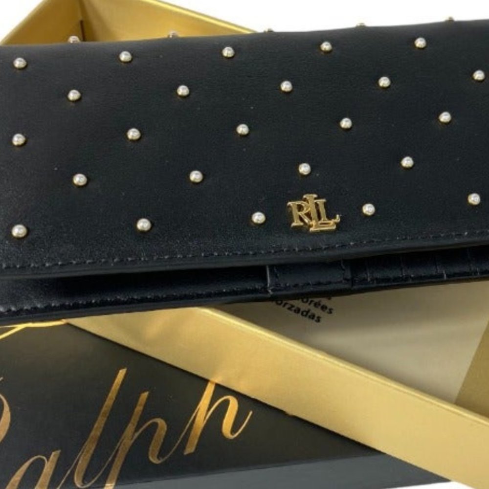Ralph Lauren faux-pearl Slim Leather Wallet
